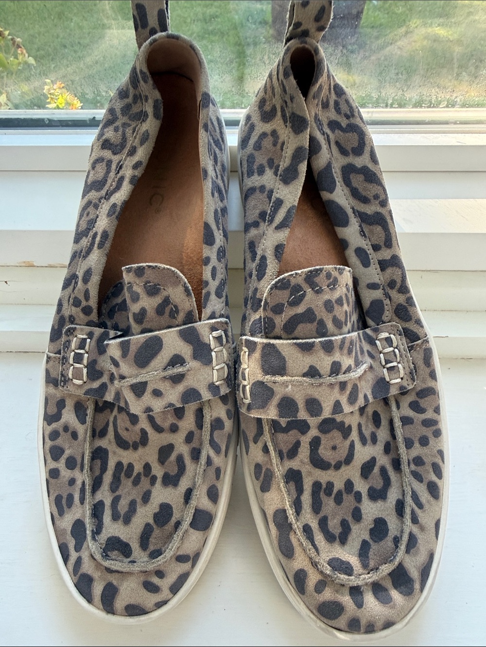 Vionic Leopard Print Leather Slip-On Loafers - Women